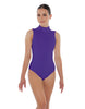 Solid Lycra Tneck Sleeveless Keyhole Back Leotard