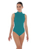 Solid Lycra Tneck Sleeveless Keyhole Back Leotard