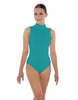 Solid Lycra Tneck Sleeveless Keyhole Back Leotard