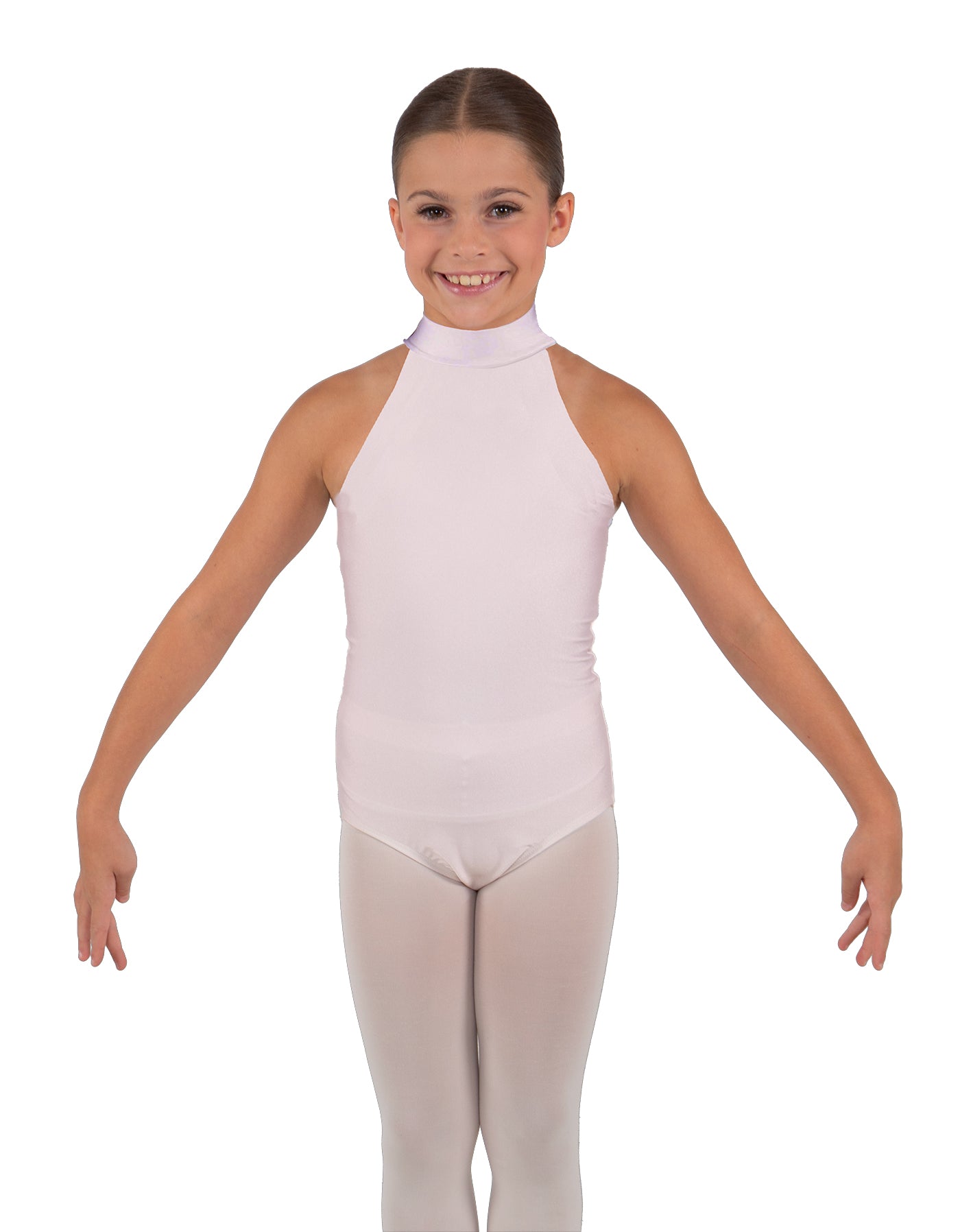 Solid Lycra Halter Collar Leotard