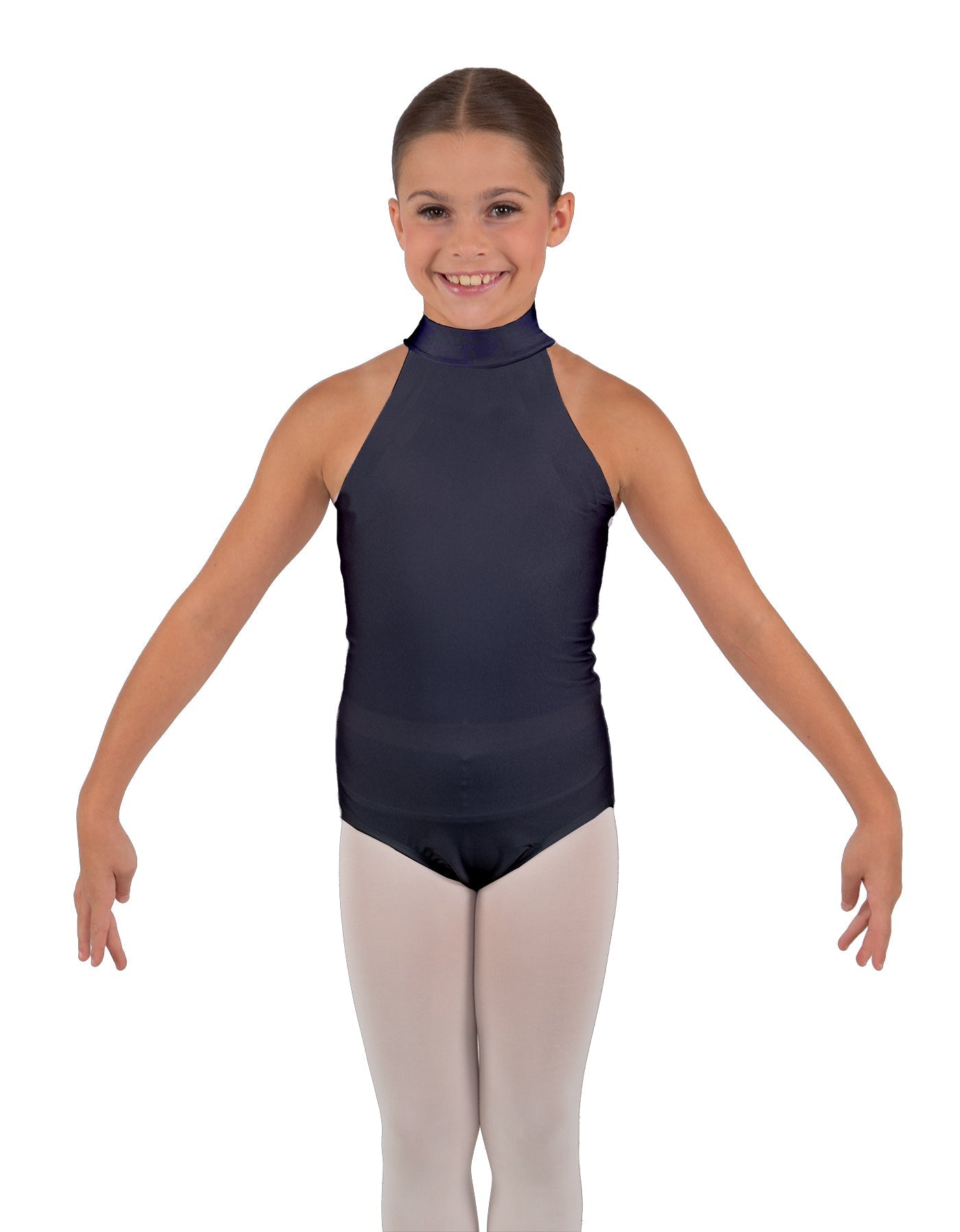 Solid Lycra Halter Collar Leotard