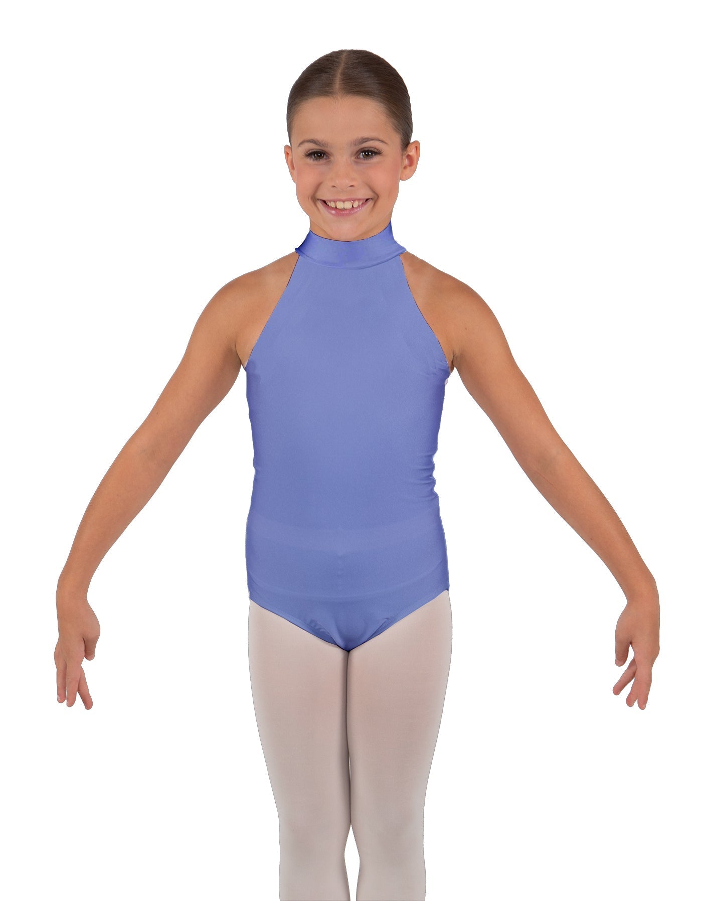 Solid Lycra Halter Collar Leotard