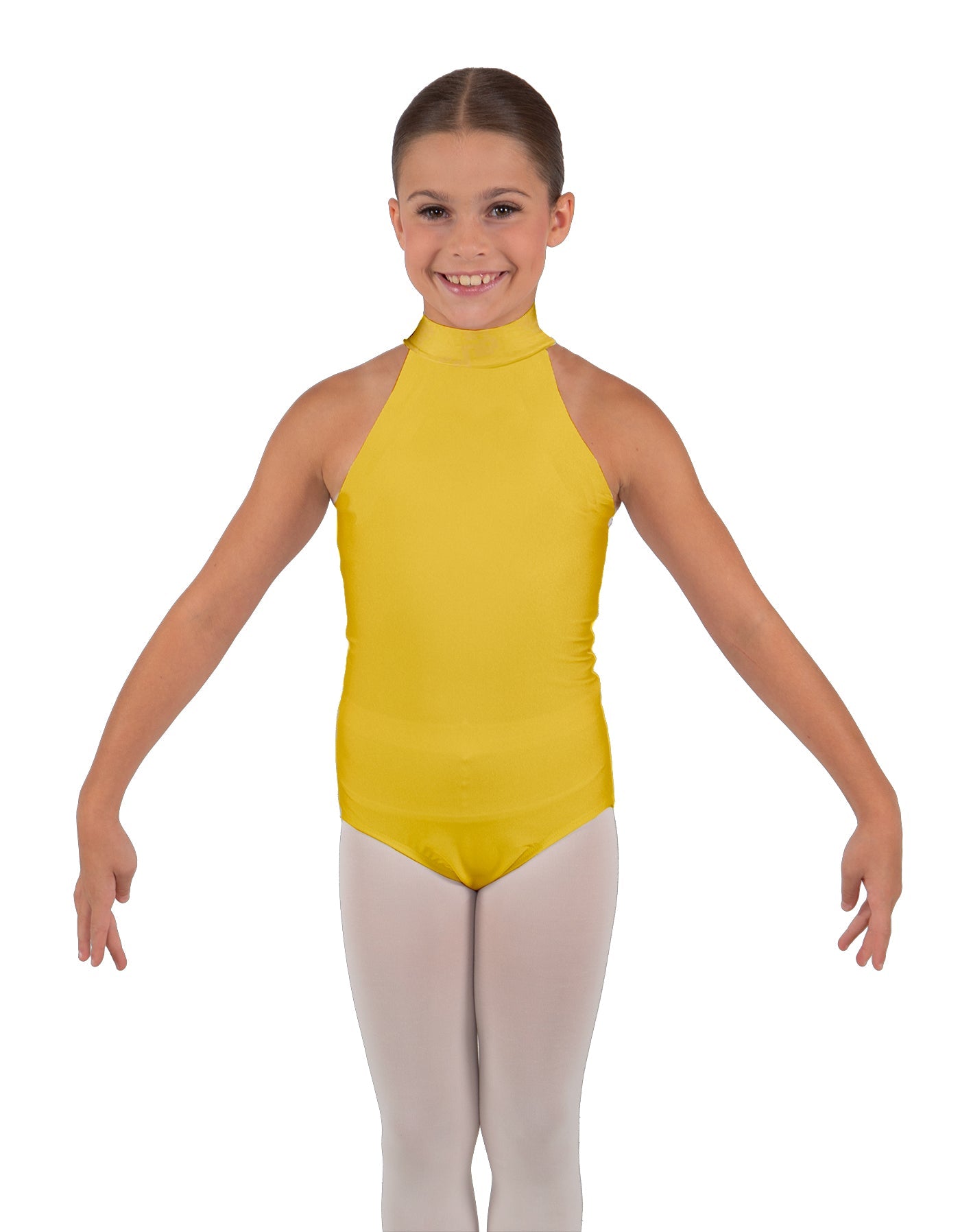 Solid Lycra Halter Collar Leotard