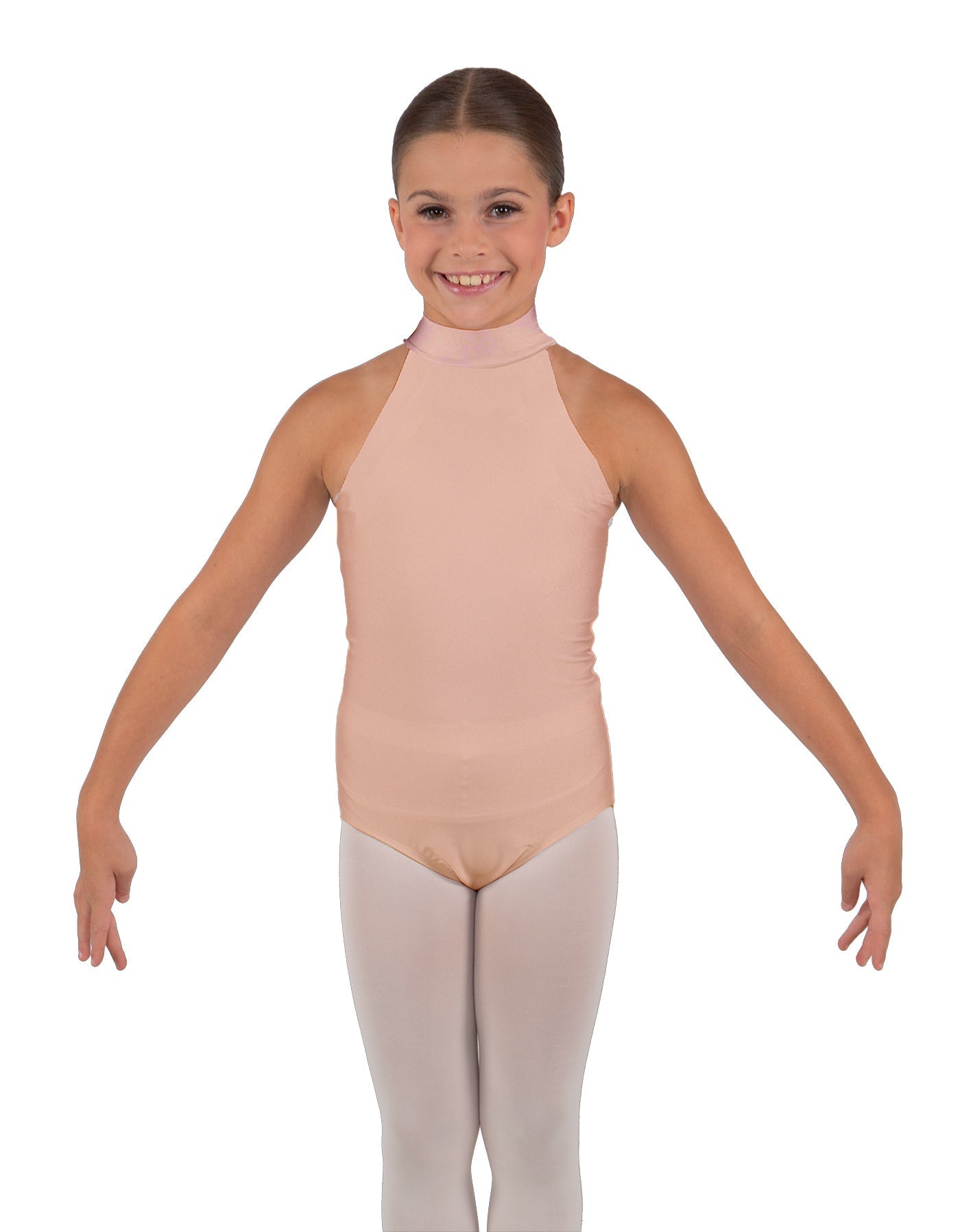 Solid Lycra Halter Collar Leotard