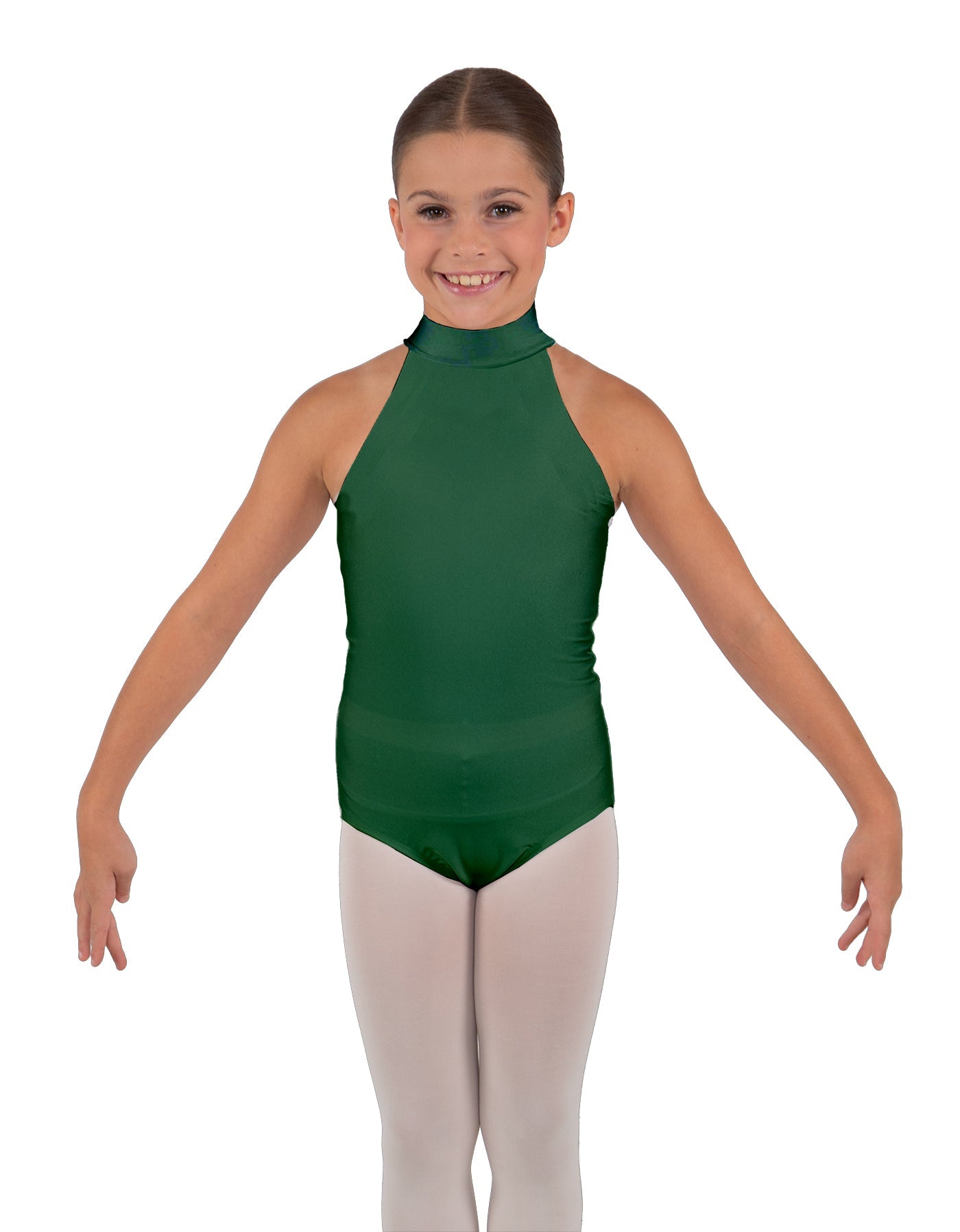Solid Lycra Halter Collar Leotard