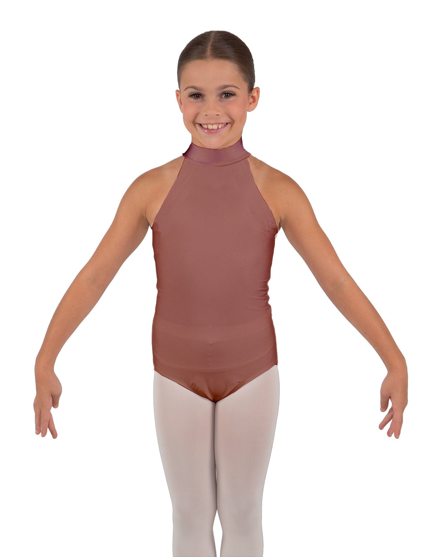 Solid Lycra Halter Collar Leotard