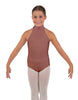 Solid Lycra Halter Collar Leotard