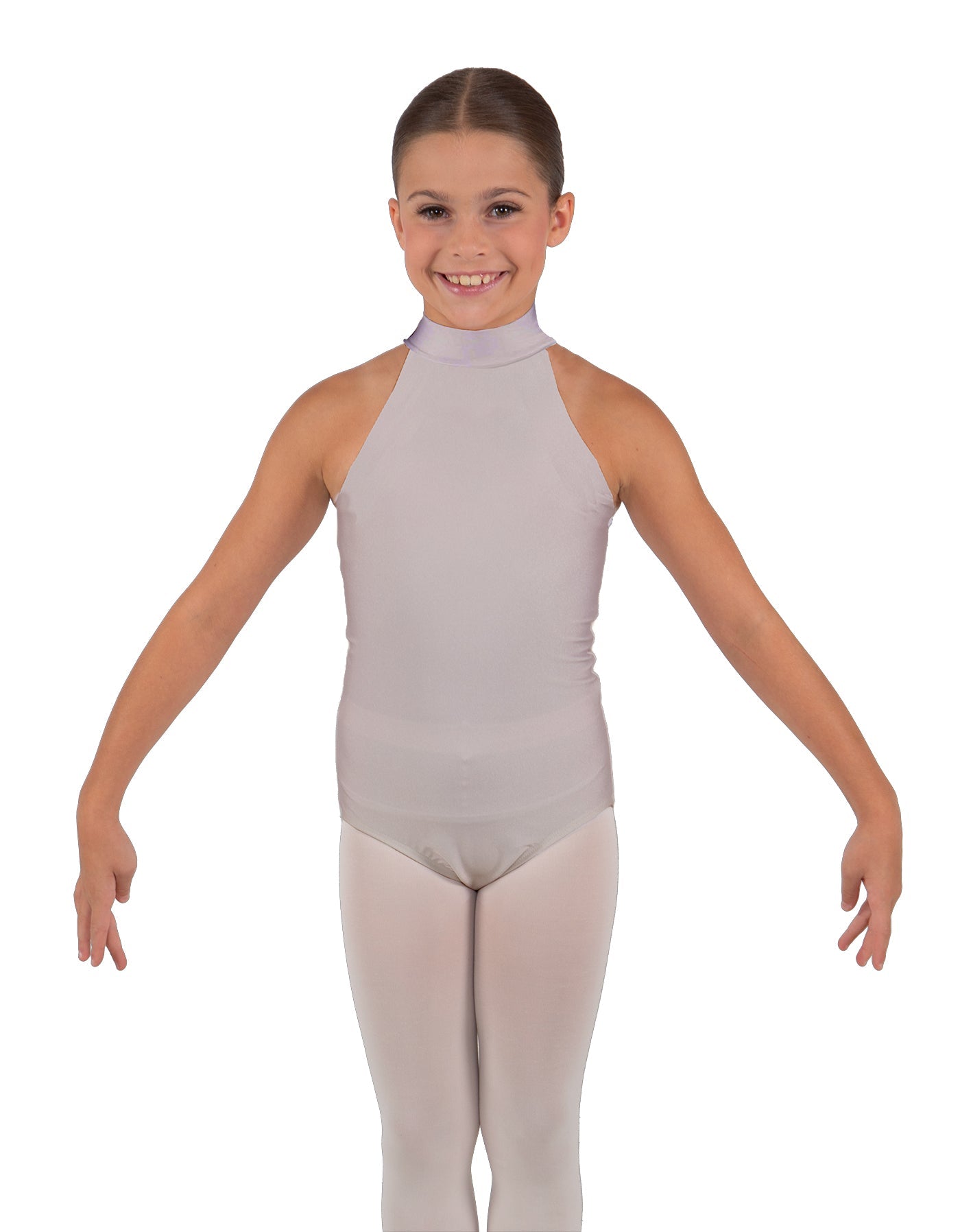 Solid Lycra Halter Collar Leotard