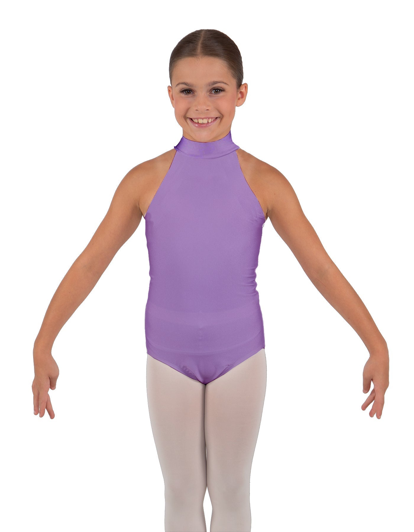 Solid Lycra Halter Collar Leotard