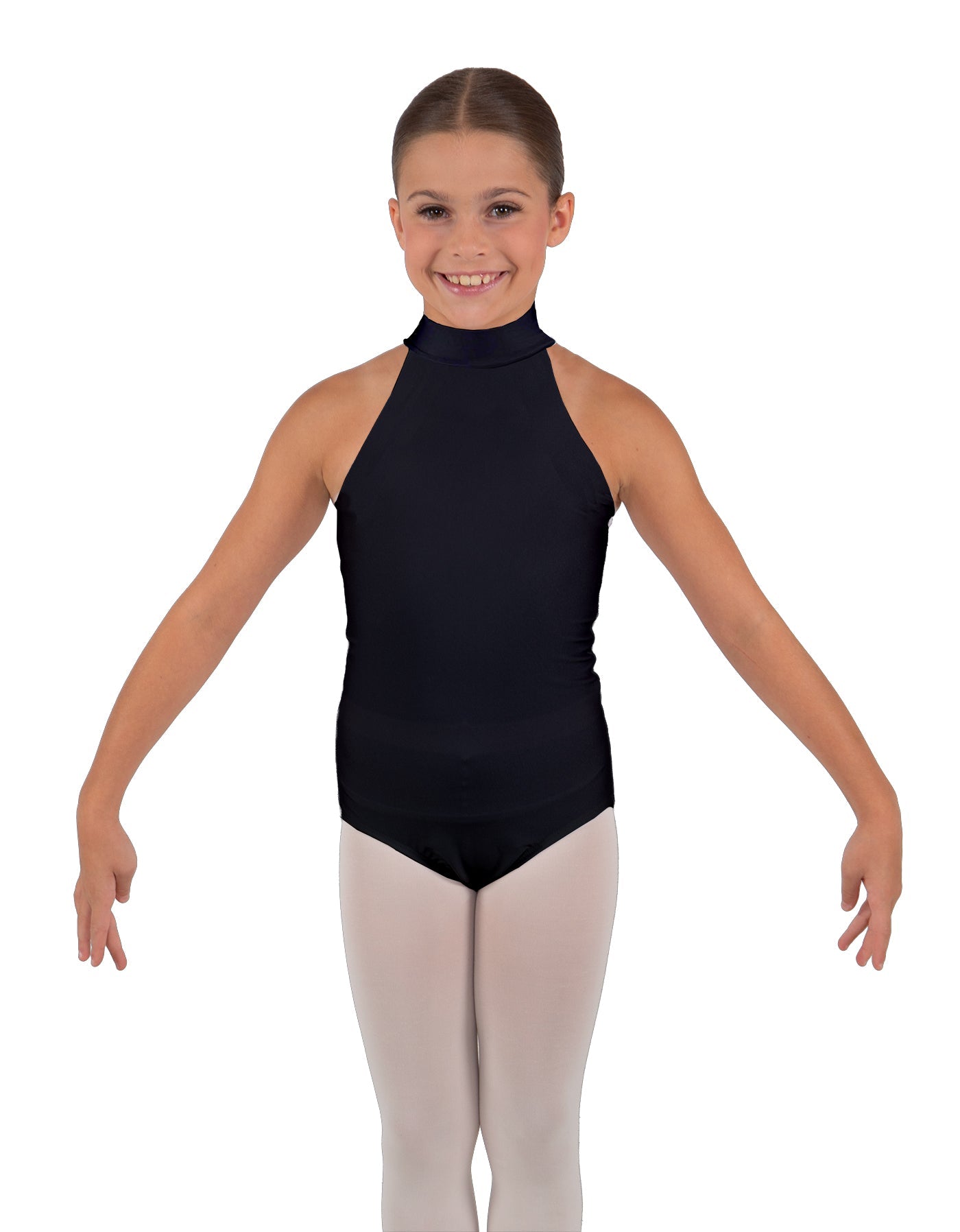 Solid Lycra Halter Collar Leotard