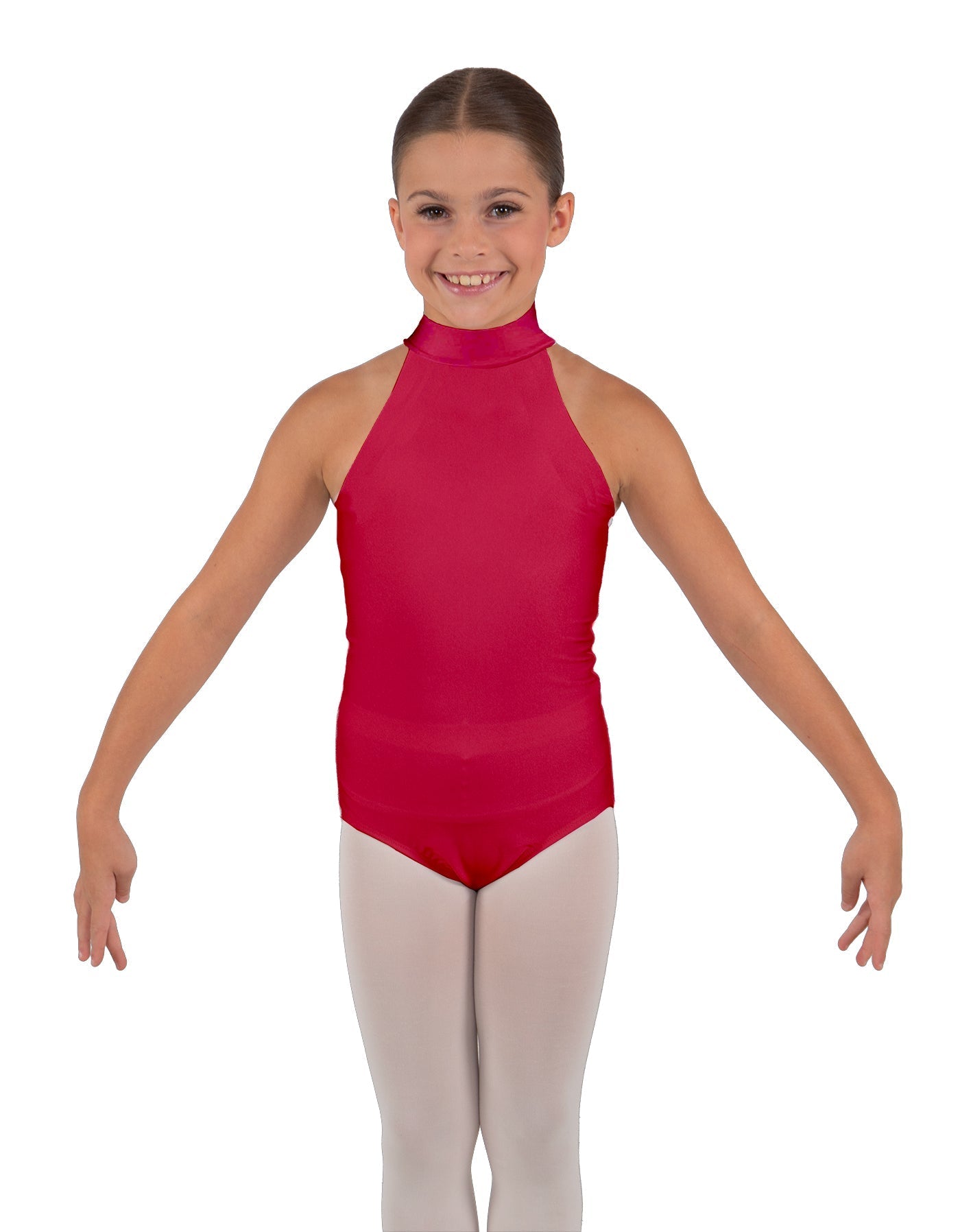 Solid Lycra Halter Collar Leotard