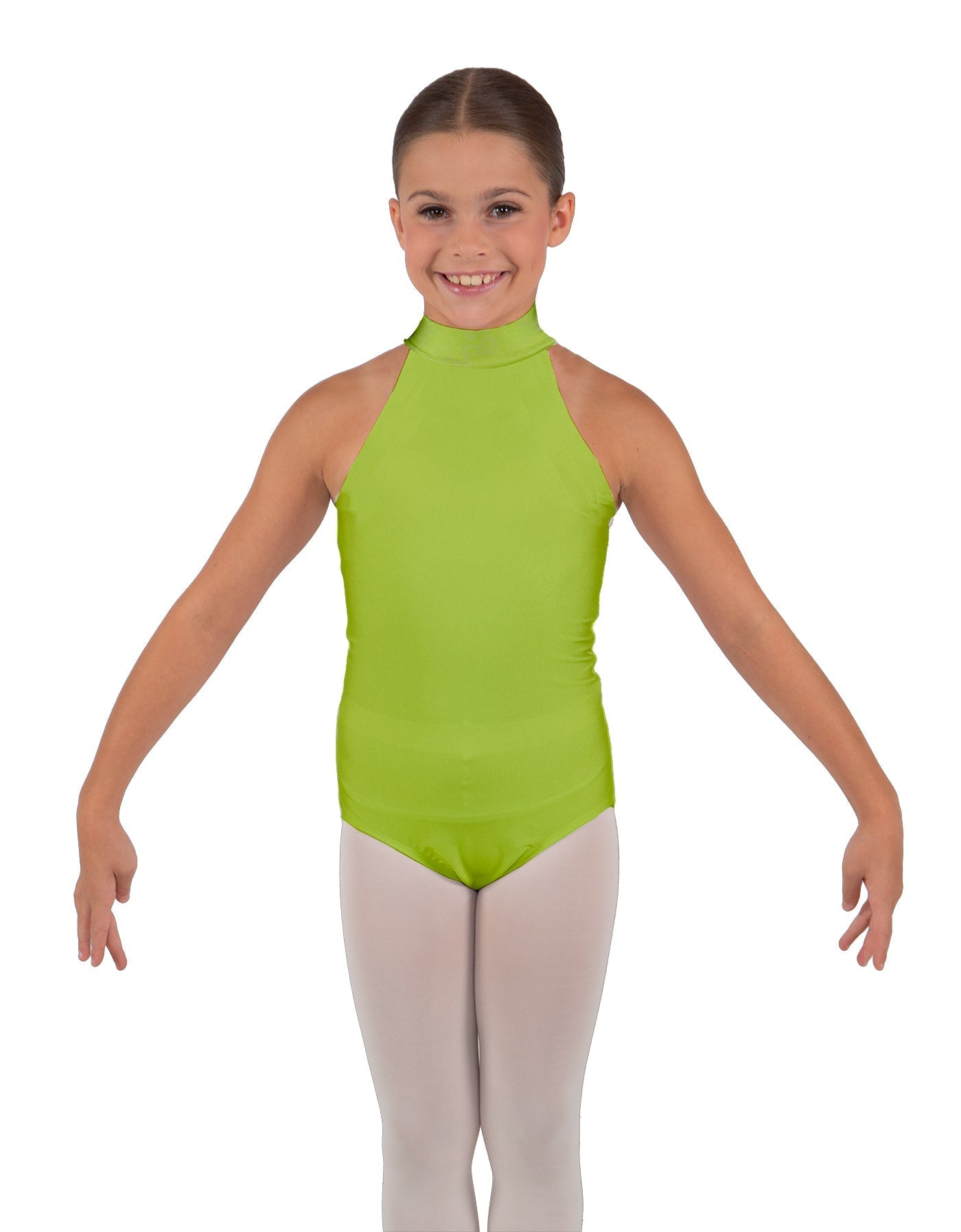 Solid Lycra Halter Collar Leotard