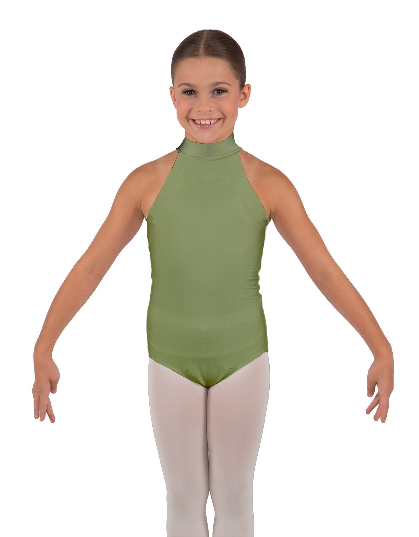 Solid Lycra Halter Collar Leotard