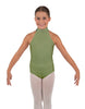 Solid Lycra Halter Collar Leotard