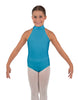 Solid Lycra Halter Collar Leotard