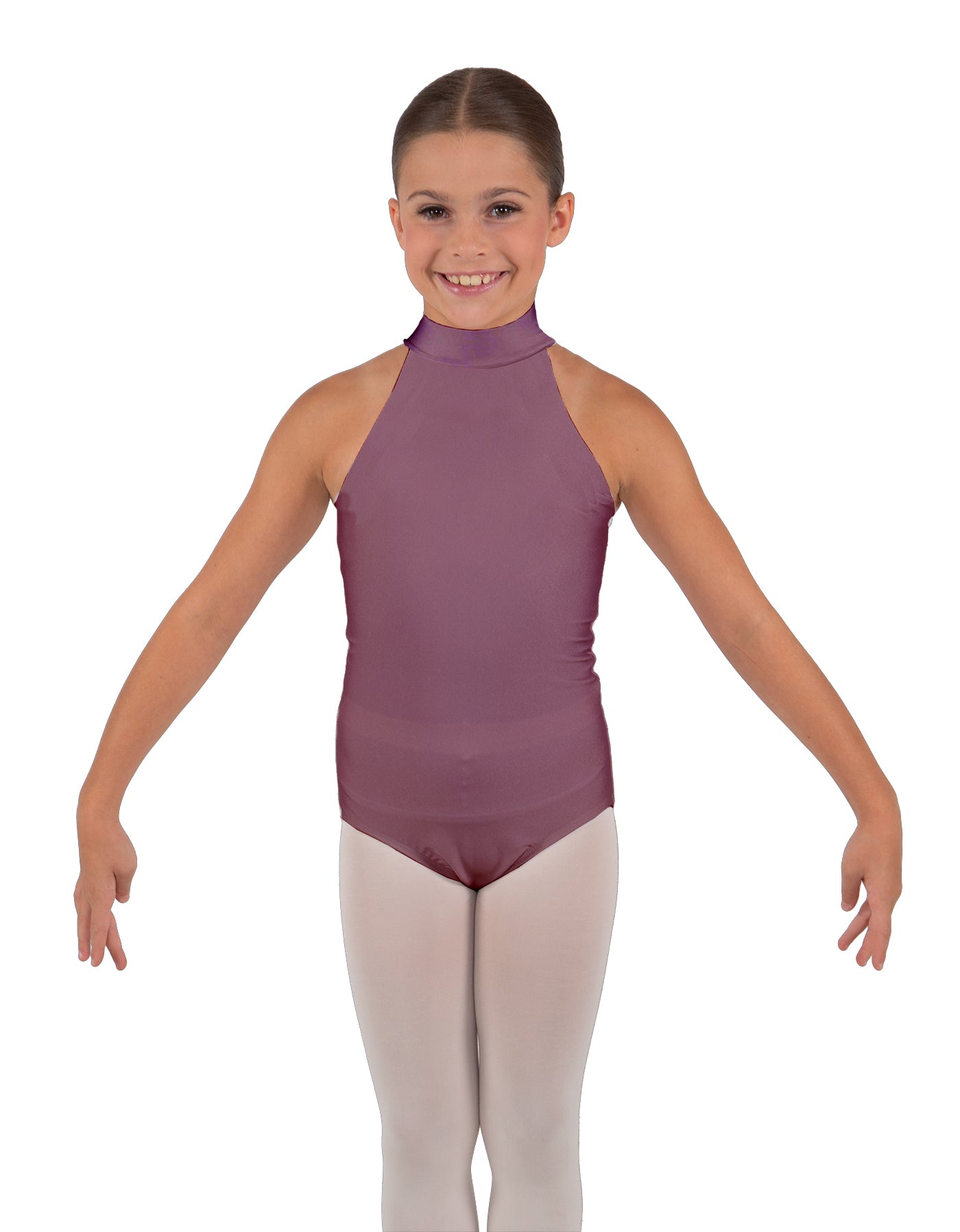 Solid Lycra Halter Collar Leotard