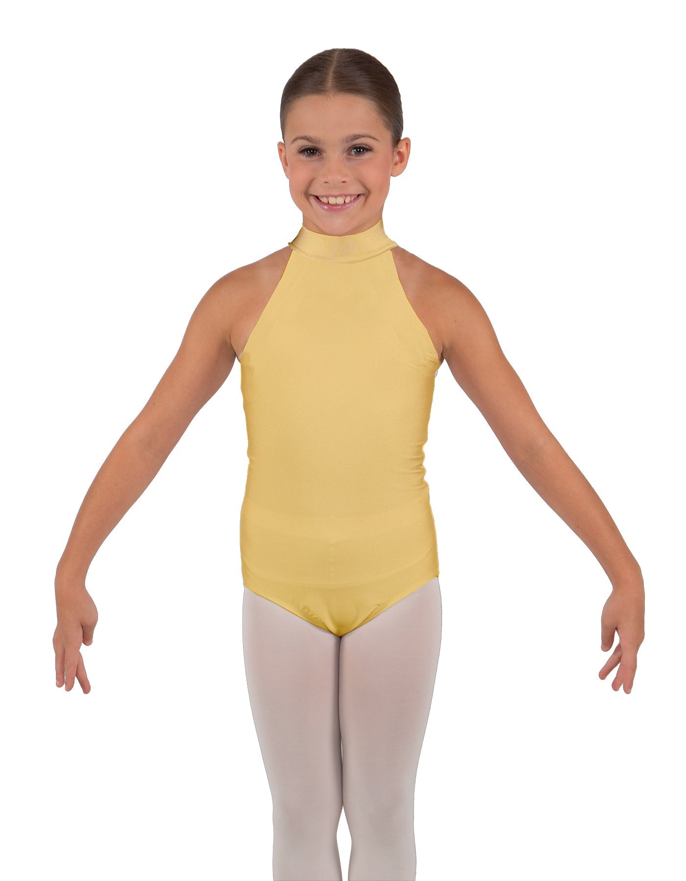 Solid Lycra Halter Collar Leotard