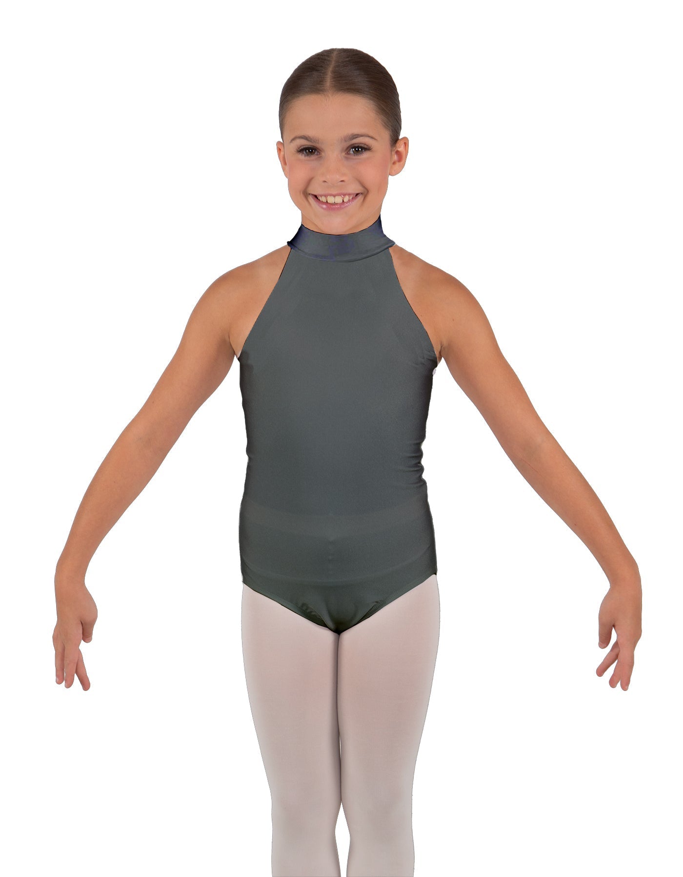 Solid Lycra Halter Collar Leotard
