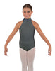 Solid Lycra Halter Collar Leotard