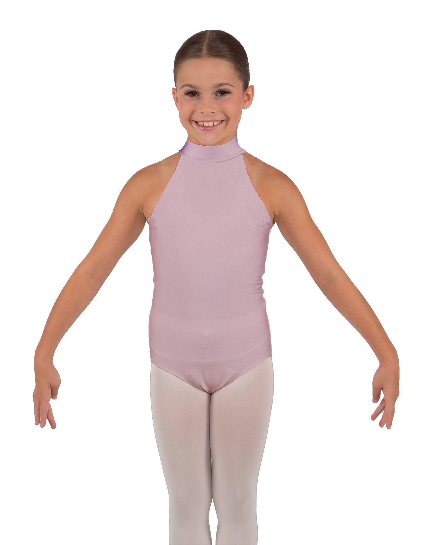 Solid Lycra Halter Collar Leotard