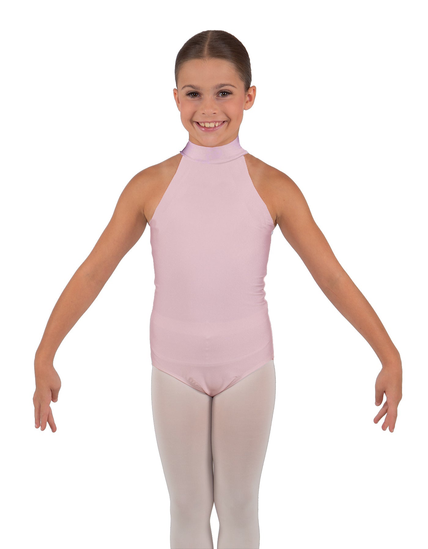 Solid Lycra Halter Collar Leotard