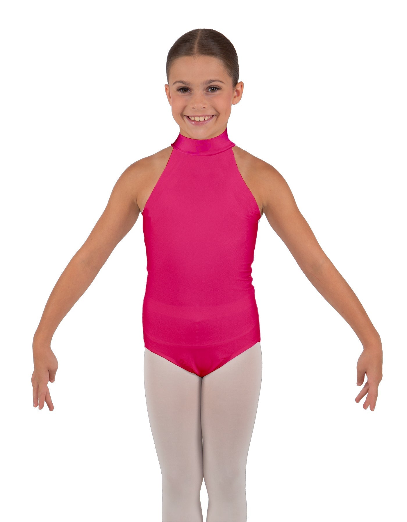 Solid Lycra Halter Collar Leotard