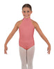 Solid Lycra Halter Collar Leotard