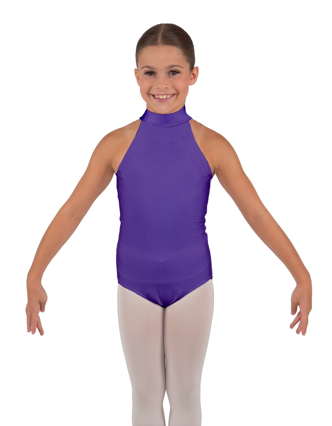 Solid Lycra Halter Collar Leotard