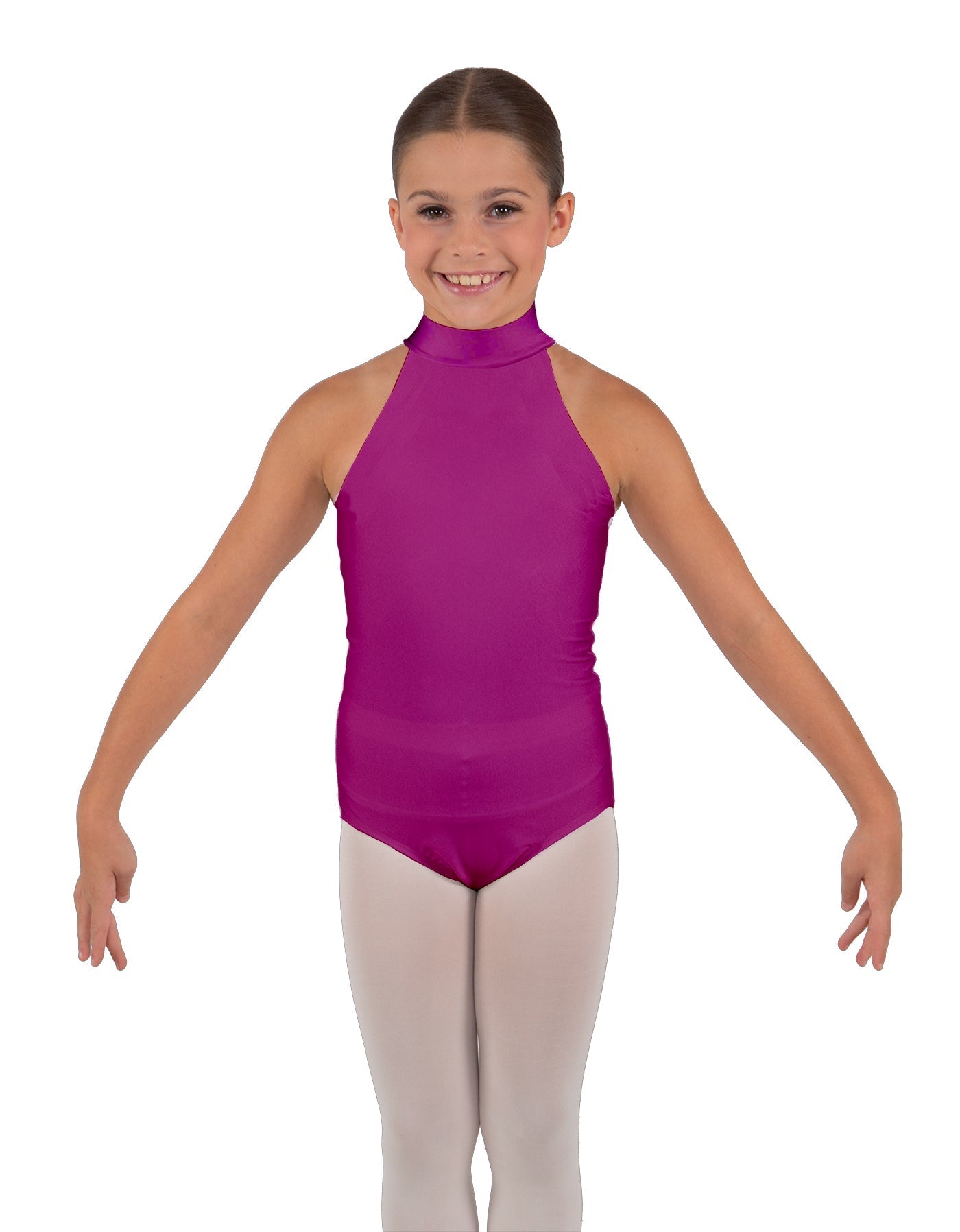 Solid Lycra Halter Collar Leotard