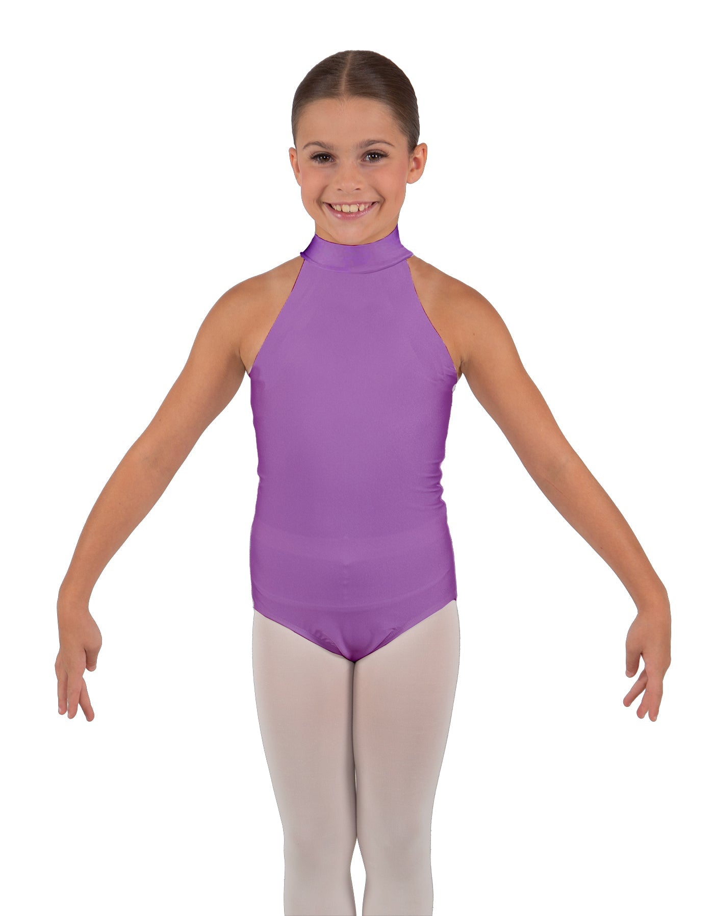 Solid Lycra Halter Collar Leotard
