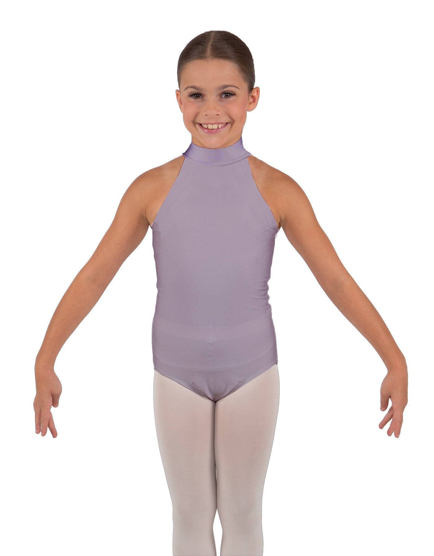 Solid Lycra Halter Collar Leotard