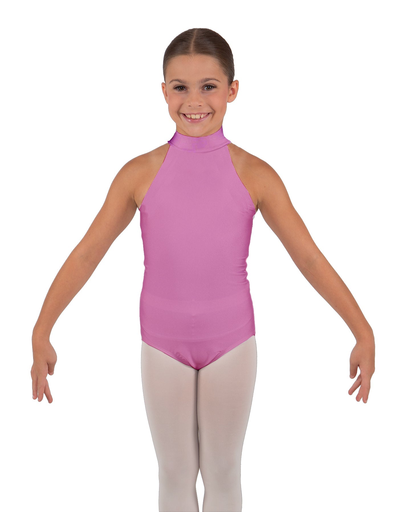 Solid Lycra Halter Collar Leotard