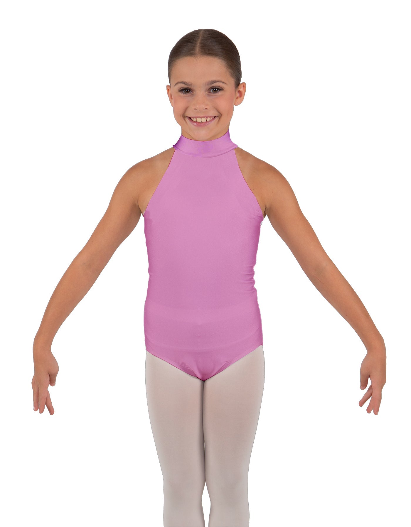 Solid Lycra Halter Collar Leotard