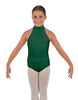 Solid Lycra Halter Collar Leotard