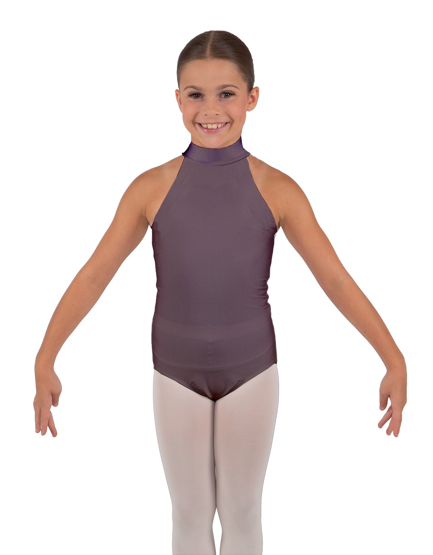 Solid Lycra Halter Collar Leotard