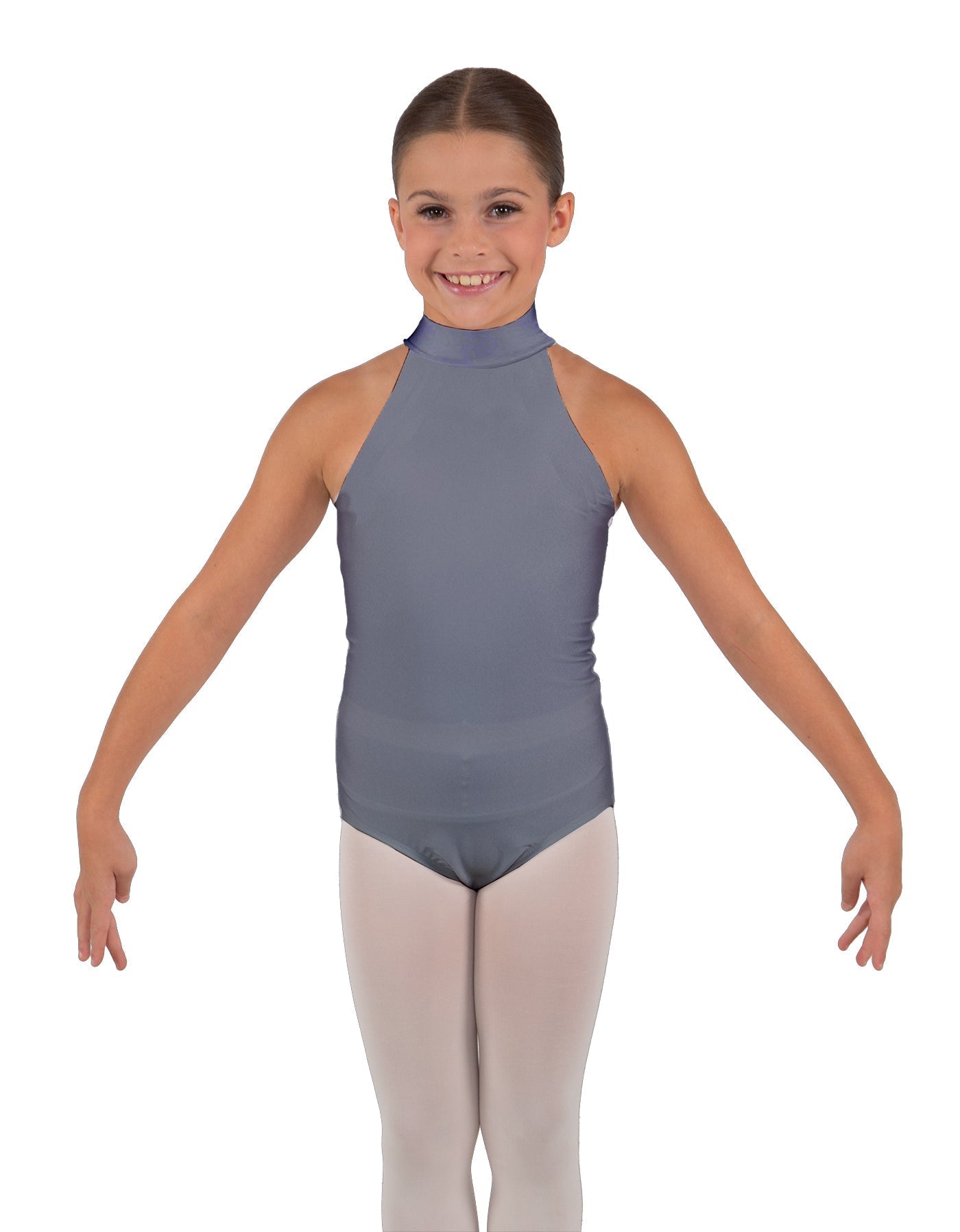 Solid Lycra Halter Collar Leotard
