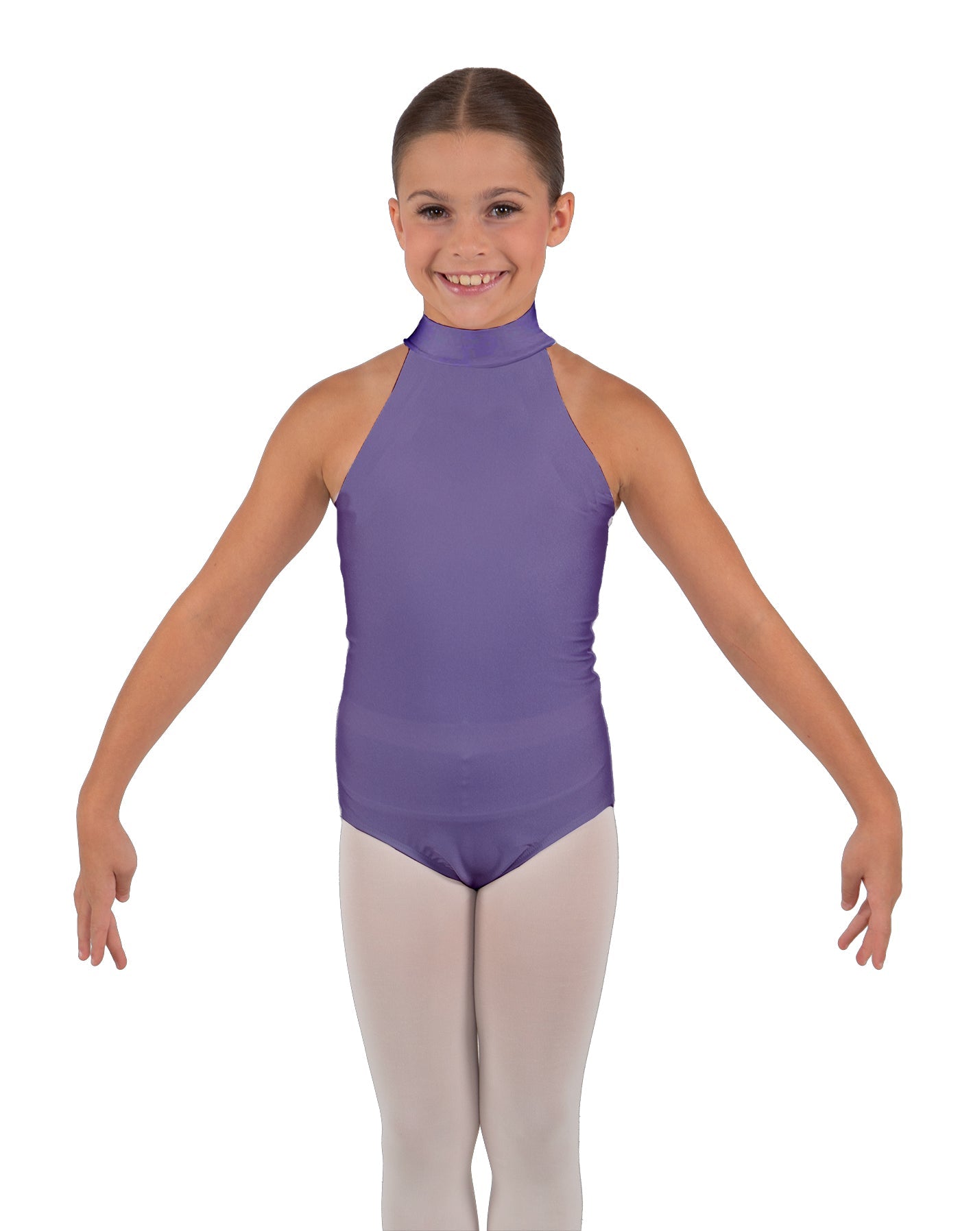 Solid Lycra Halter Collar Leotard