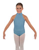 Solid Lycra Halter Collar Leotard
