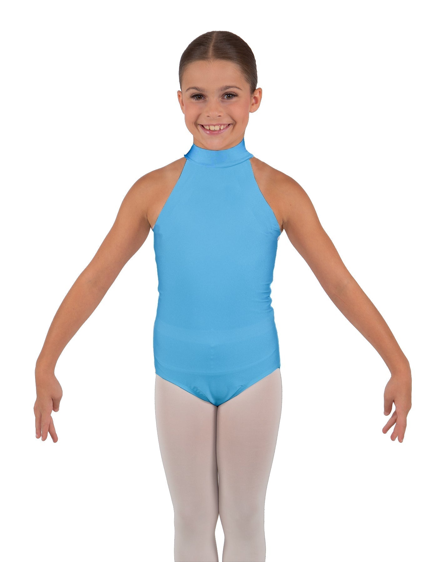 Solid Lycra Halter Collar Leotard