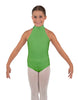 Solid Lycra Halter Collar Leotard