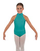 Solid Lycra Halter Collar Leotard