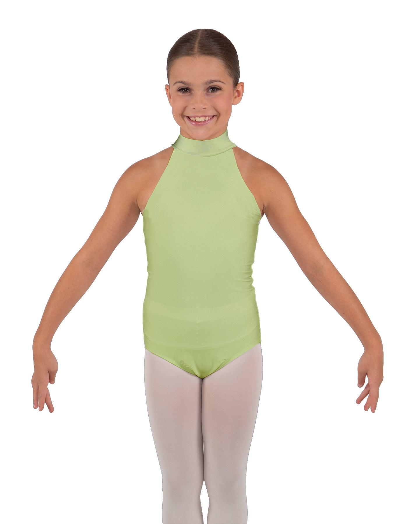 Solid Lycra Halter Collar Leotard