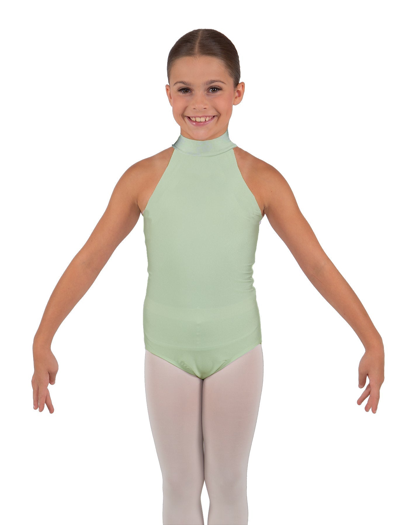 Solid Lycra Halter Collar Leotard
