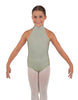 Solid Lycra Halter Collar Leotard