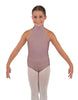 Solid Lycra Halter Collar Leotard