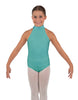 Solid Lycra Halter Collar Leotard