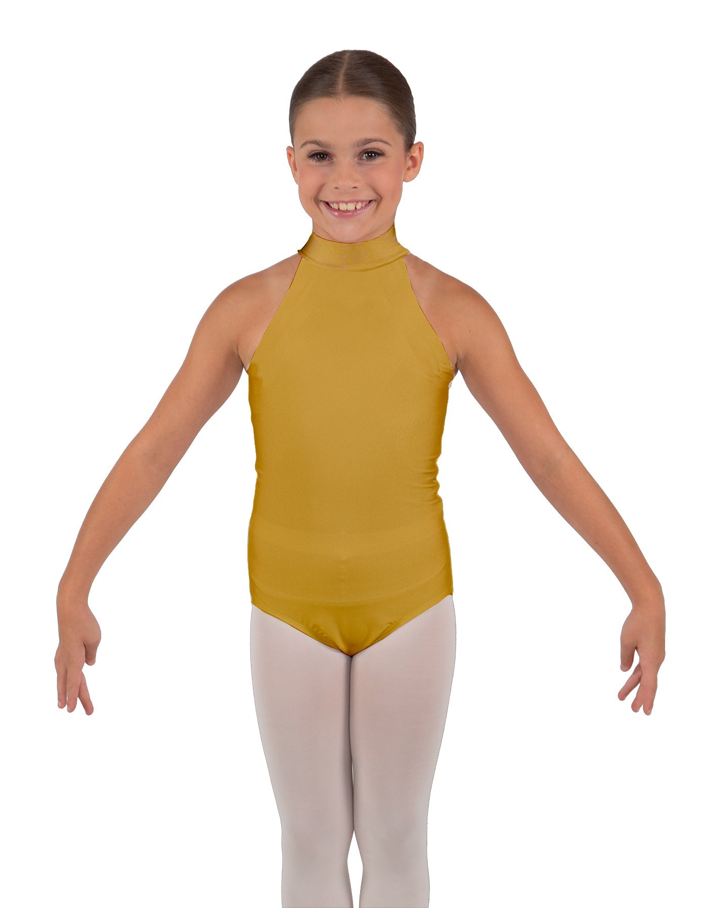 Solid Lycra Halter Collar Leotard