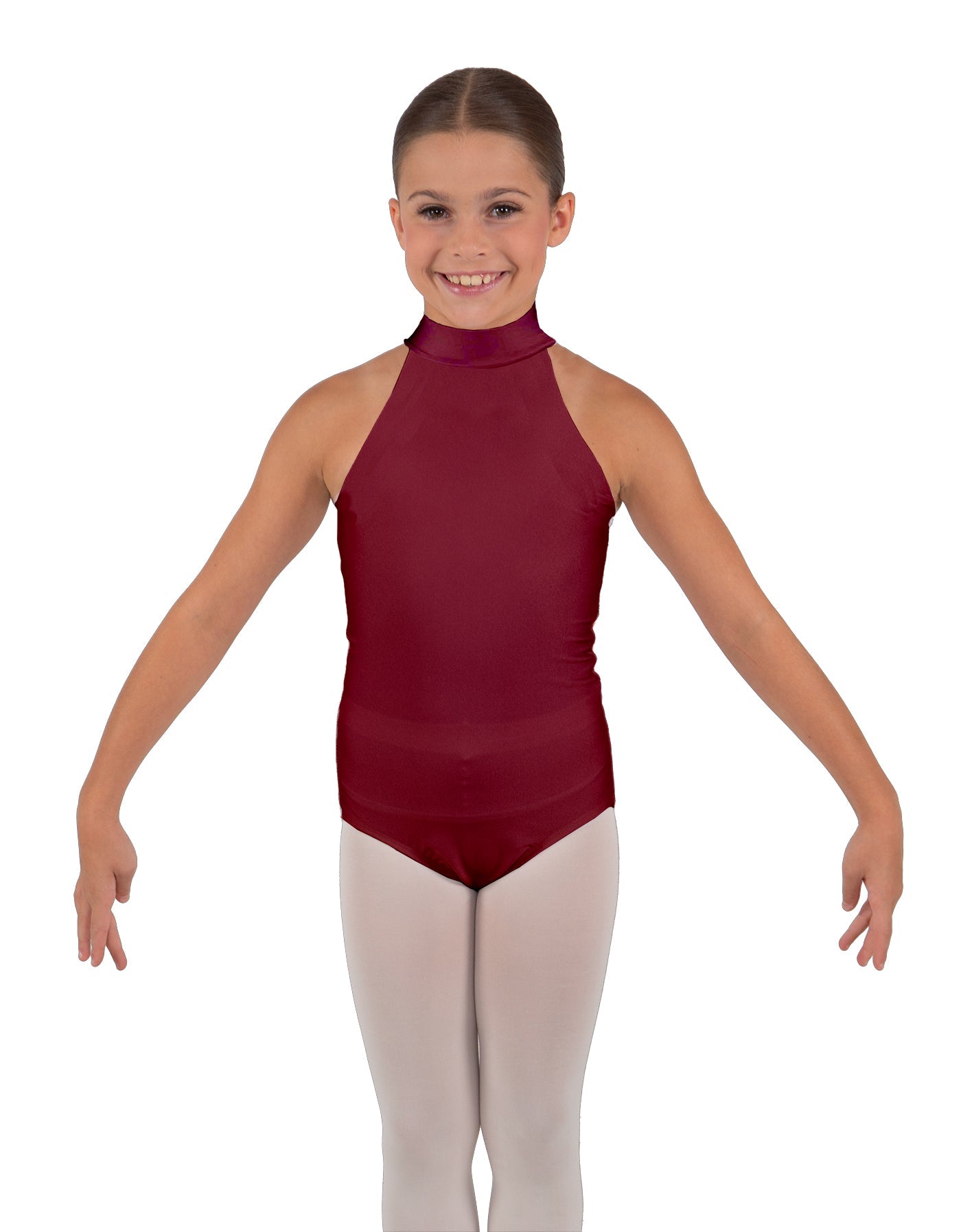 Solid Lycra Halter Collar Leotard