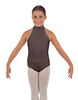Solid Lycra Halter Collar Leotard