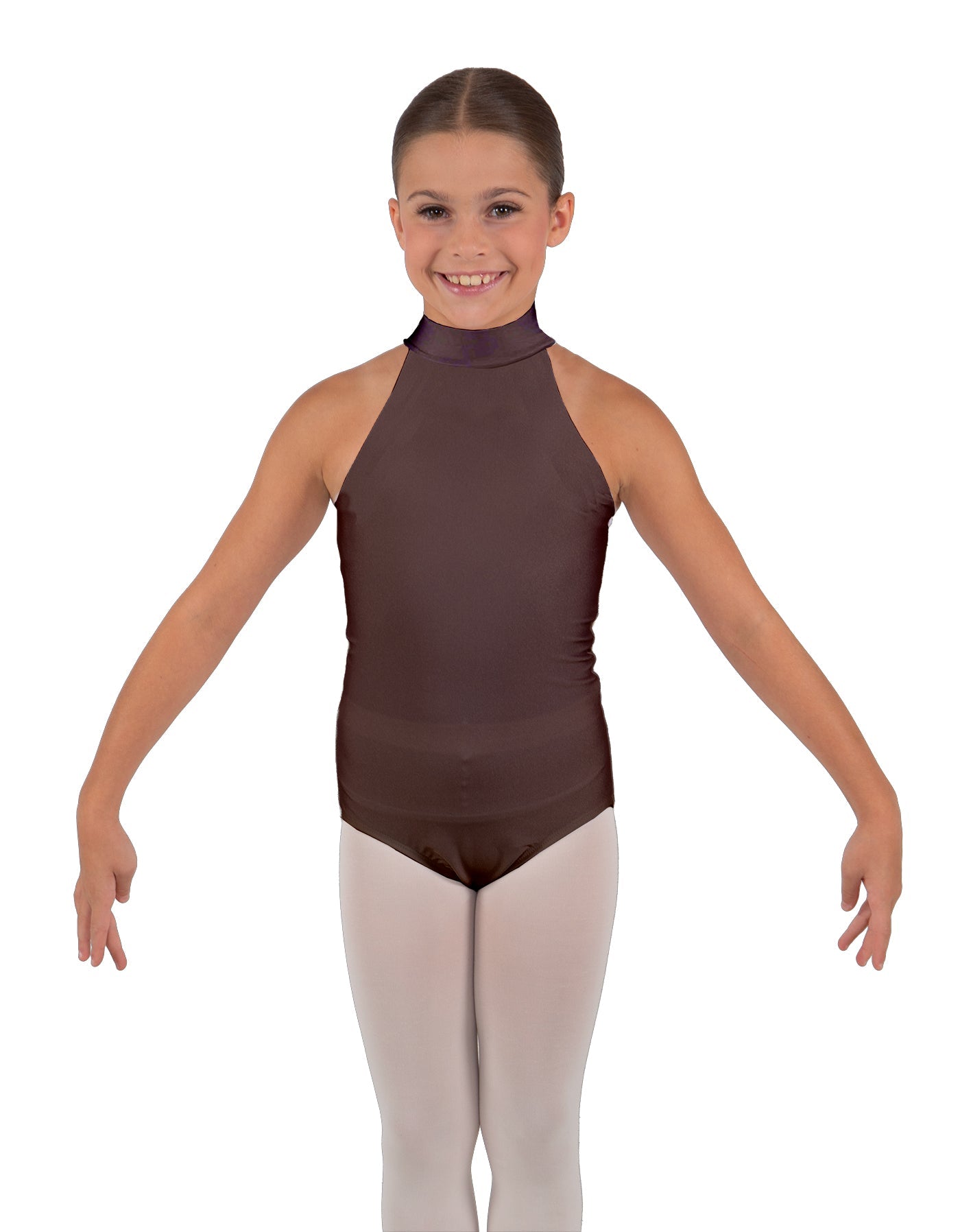 Solid Lycra Halter Collar Leotard